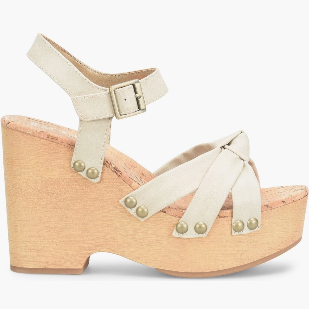 Korks Women's Dawson Wedge Platform Sandals Off White Size 9